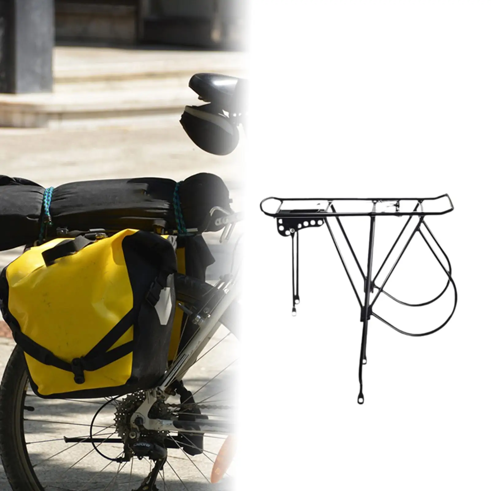 Rear Bicycle Rack Bike Cargo Rack Luggage Holder Tailstock Easy to Install Carrier Rack Pannier Rack for Mountain Road Bike