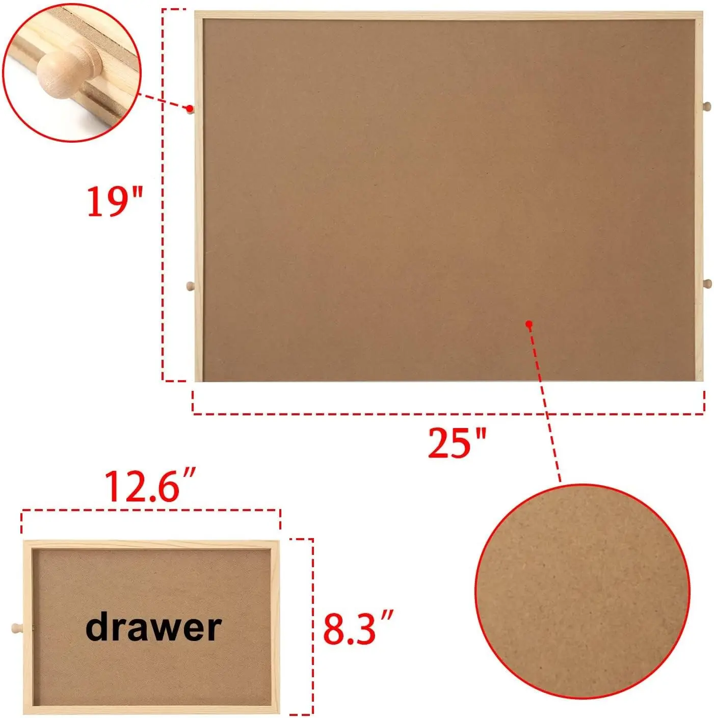 Puzzlebrett mit Schubladen für 500-teiliges Puzzle, 25 x 19 Zoll Holzpuzzles, Tisch für Erwachsene, Spiel, Organizer, Aufbewahrung, Zubehör