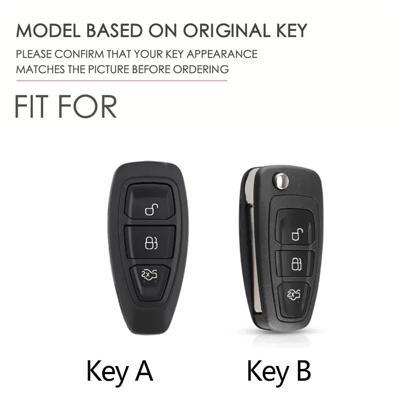 3 Bottons Silver Tpu Car Key Case Cover for Ford Focus 3 4 ST Mondeo MK3 MK4 Fiesta Fusion Kuga 2013 2014 2015 2017 Accessories