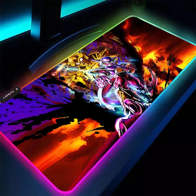 RGB Mouse Pad DBZ Dragon Ball Frieza gamer Large LED Keyboard NonSlip Rubber Computer Carpet Desk Mat Gamer Backlight MousePad