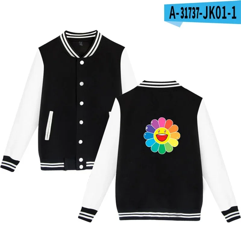 Rainbow Flower baseball jacket coat costume fashion hip hop men women hoodie sweatshirts tops casual long sleeve hoodies jackets