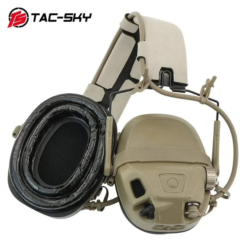 Imagem -02 - Tac-sky Amp Tactical Headconjunto Comm Noise-canceling Pickup Tiro Headset com Arc Capacete Rail Adapter Rac Ptt Versão Militar