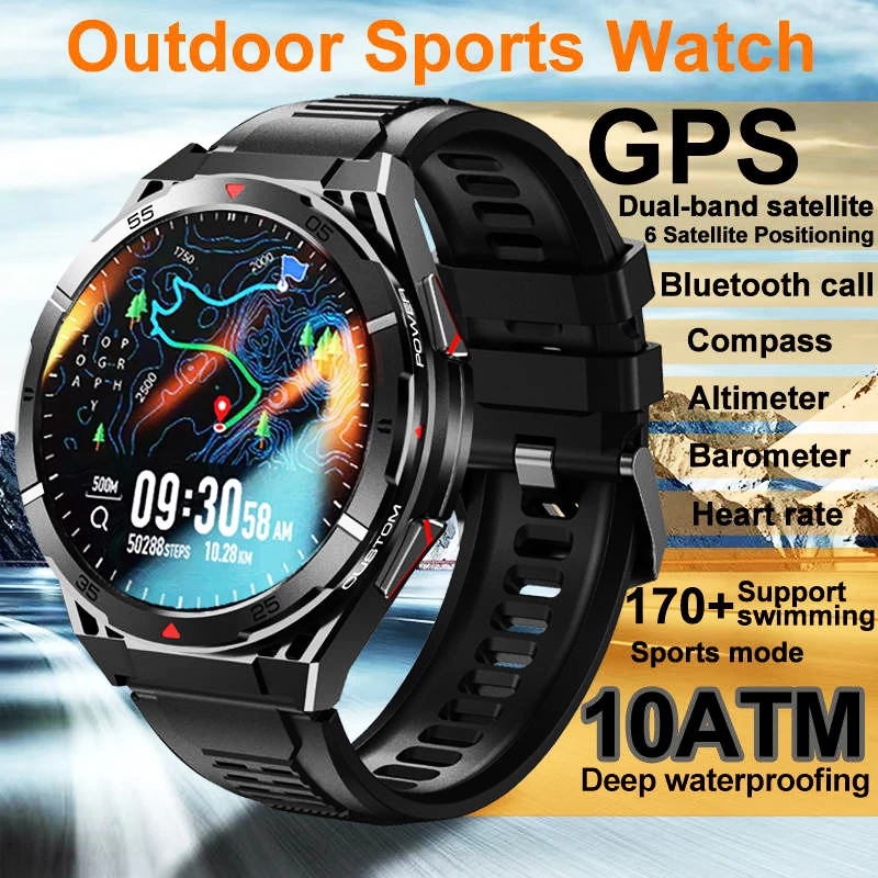 

Для Huawei GPS Смарт-часы 1,43 "AMOLED Дисплей Компас 3ATM Водонепроницаемый 480 мАч Большая батарея Спорт на открытом воздухе BT Call SmartWatch