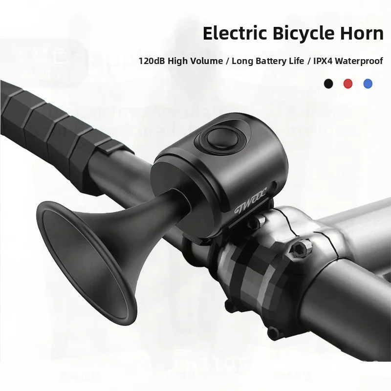 

TWOOC Electric Bicycle Horn for Children's Cars Cross-border New Bell Personalized Riding Equipment Black Red Blue