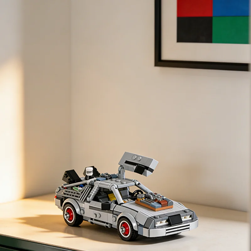 

480 деталей MOC, вдохновленные DeLorean DMC 12, модель «Назад в город: Чемпионы», конструктор, игрушка, подарок, креативный коллекционный предмет для демонстрации на столе