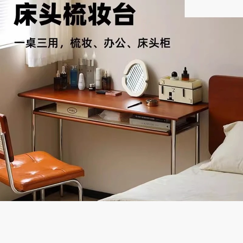 Medieval solid wood desk retro home office computer desk small apartment simple dresser very narrow study writing desk