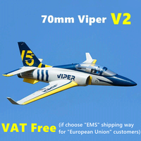 FMSRC RC Airplane 70mm Viper V2 Ducted Fan EDF Jet Trainer 6S 6CH with Retracts Flaps PNP Model Hobby Plane Aircraft Avion