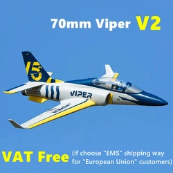 FMSRC RC 비행기 70mm 바이퍼 V2 덕트 선풍기 EDF 제트 트레이너, 리트랙트 플랩 포함, 6S 6CH PNP 모델, 취미 비행기 항공기, 에이비온