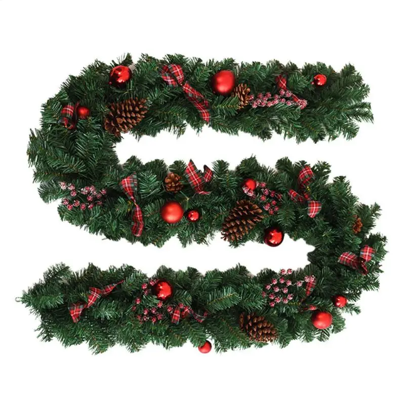 Large Christmas Door Wreath Reusable High-Strength Weather-Resistant PVC Christmas Wreath Exquisite Door Wreath Bendable