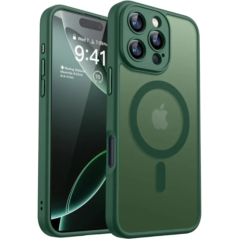 Funda Lujosa Esmerilada para iPhone 17 16 15 14 13 12 11 Pro Max 16 15 Plus 17 Air para Magsafe Transparente Mate Magnética 5