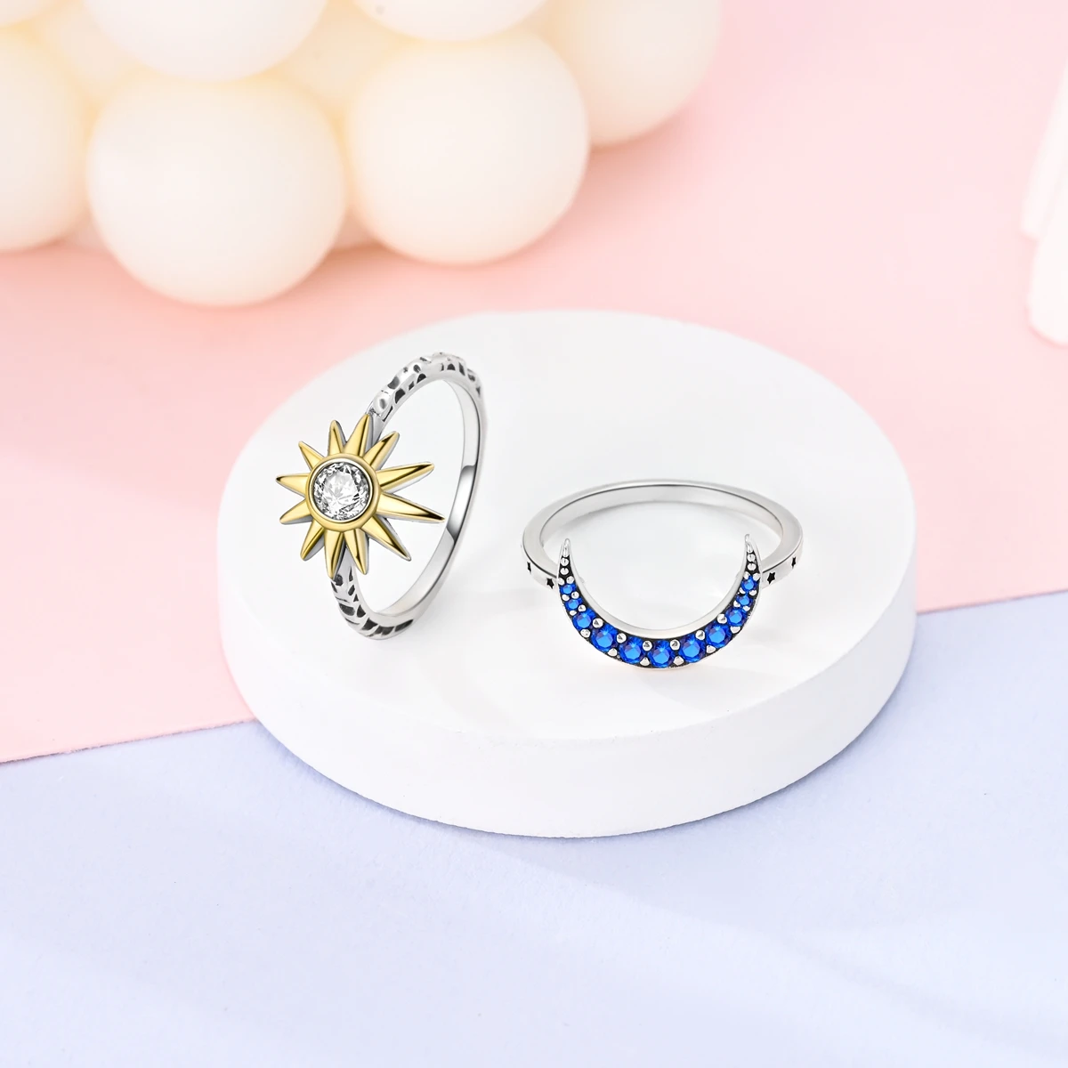 Women's 925 Sterling Silver Firefly Moon Wedding Anniversary Ring