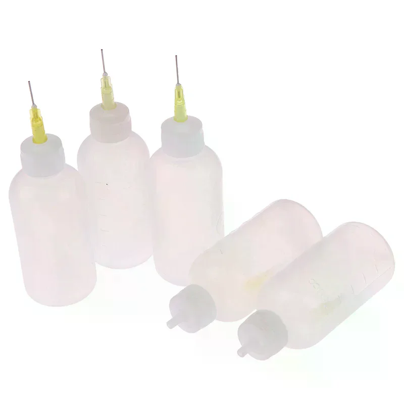 50ml Plastic Needle Dispenser Dispensering Bottle Rosin Solder Liquid Glue Bottle For Phone PCB Cleaning Welding Repair Tools