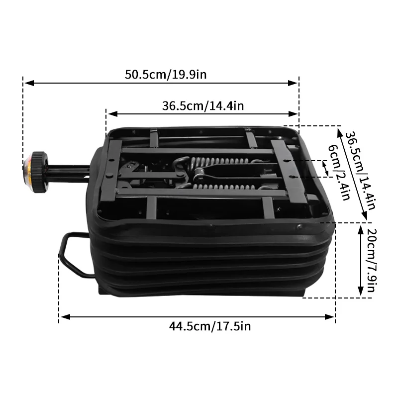 Heavy Duty Manual Adjustable Seat Suspension Base with Dust Cover, Truck Seat Shock Absorber for Tractor, Construction Machinery