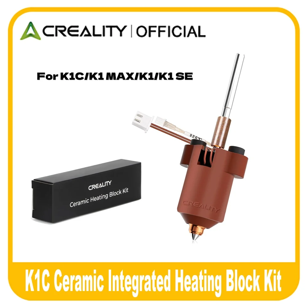 

Creality Official K1C Upgrade Ceramic Heating Block Kit 600mm/s High-Speed Printing 60W 3D Printer for K1C/K1 MAX/K1/K1 SE