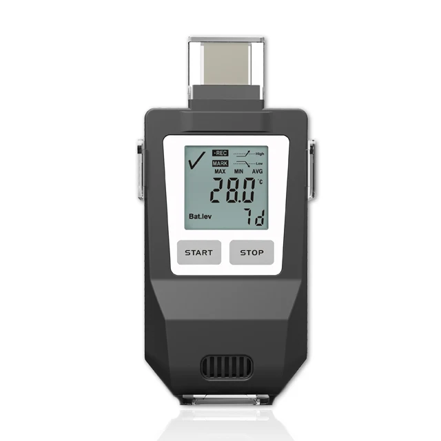 Guardião fresco IUT -90 ° Registrador de dados de temperatura industrial ultra baixa de gelo seco USB C