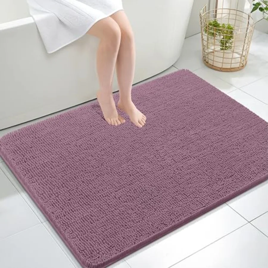 

Bathroom Rugs 40x32 Extra Soft Absorbent Chenille Bath Rugs Rubber Backing Quick Dry Machine Washable Bath Mats for Bathroom Fl