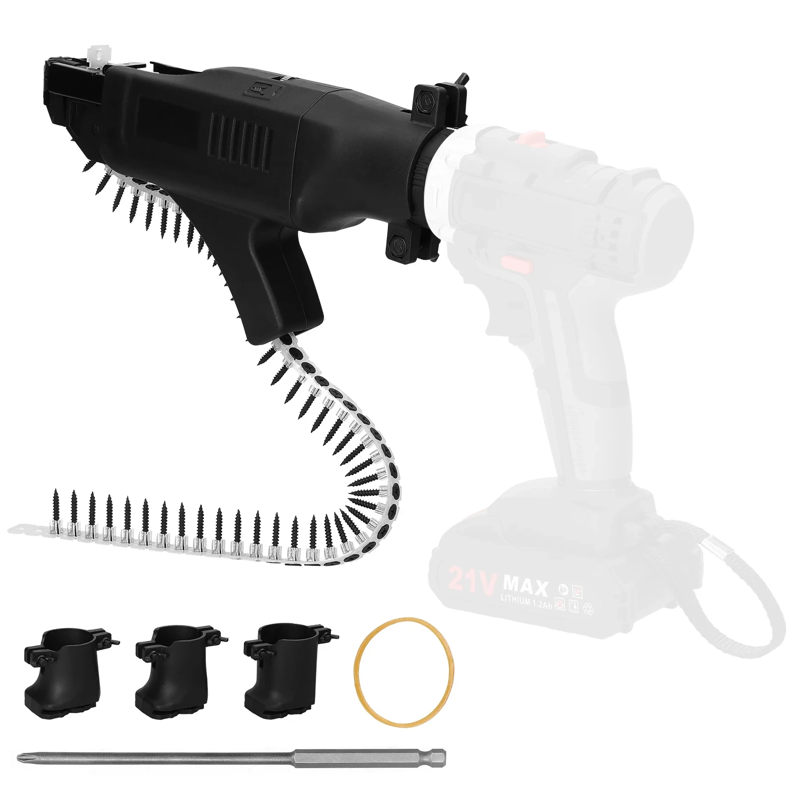 

Automatic Chained Screw Gun Head Portable Electric Drill Conversion Nailing Machine Tool Woodworking Stapler Conversion Tool