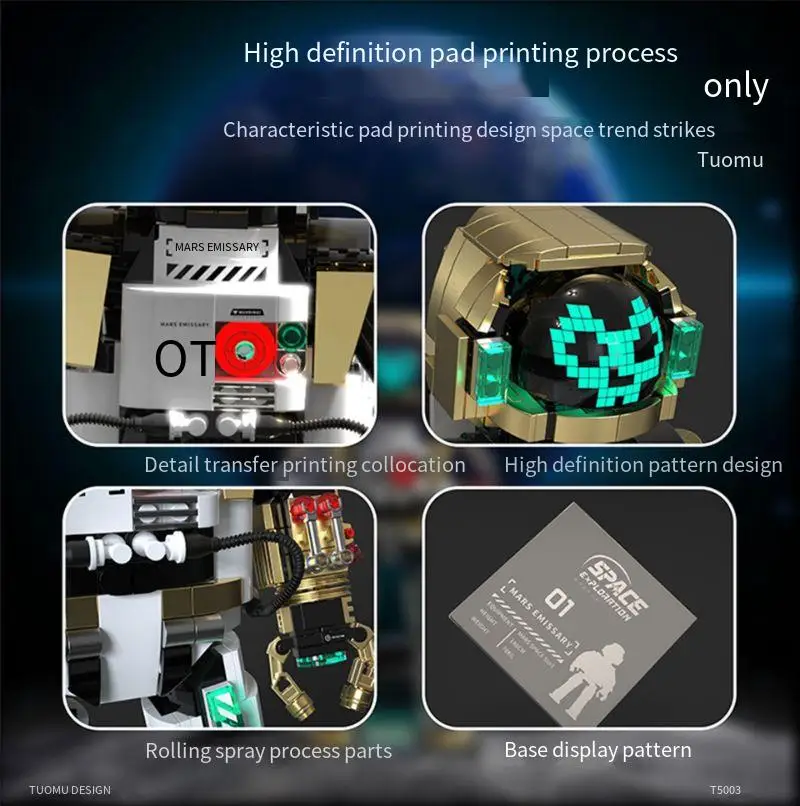 Tijolos de construção de montagem de astronauta da moda-modelo de aviação espacial ornamento de mesa brinquedo de aniversário educacional presente