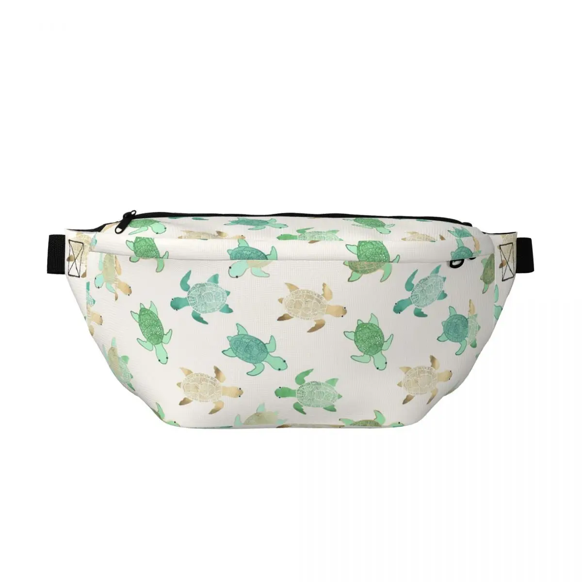 

Сумка-бананка через плечо Gilded Jade & Mint Turtles для мужчин и женщин, регулируемая поясная сумка для путешествий, бега, хранения денег и телефона, нагрудная сумка