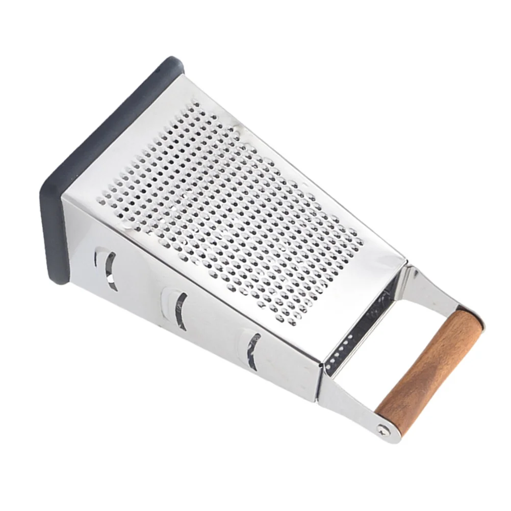 

Multifunctional Vegetable Grater Stainless Steel 4-Sided Blades Wood Handle Non-Slip Kitchen Slicer Tool For Fruits Cheese
