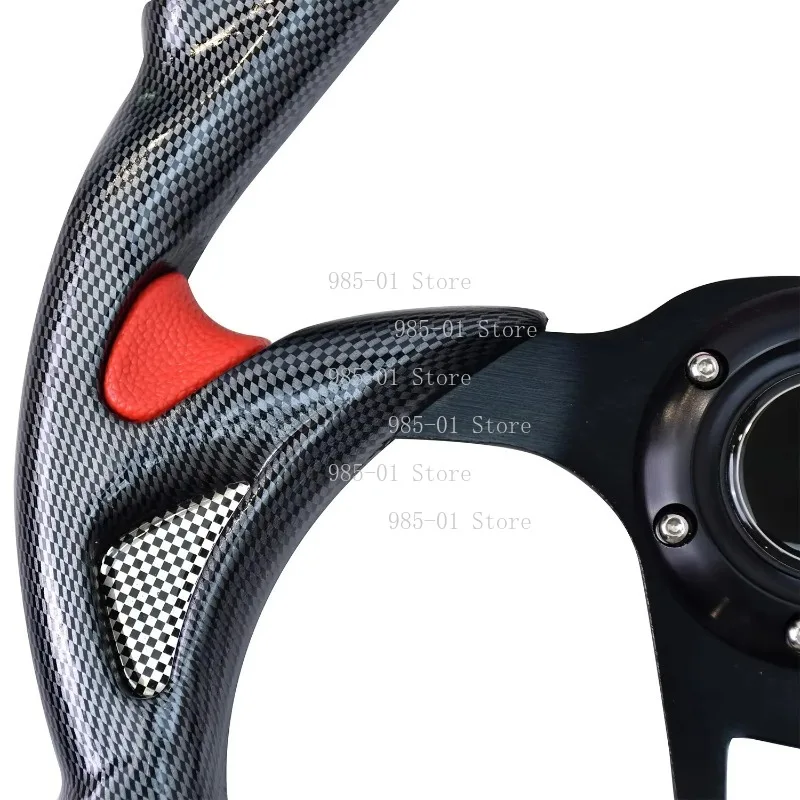 Sport Leather Racing Steering Wheel 350mm Drift Style Custom Wheel for Car Gaming Enthusiasts - view 4