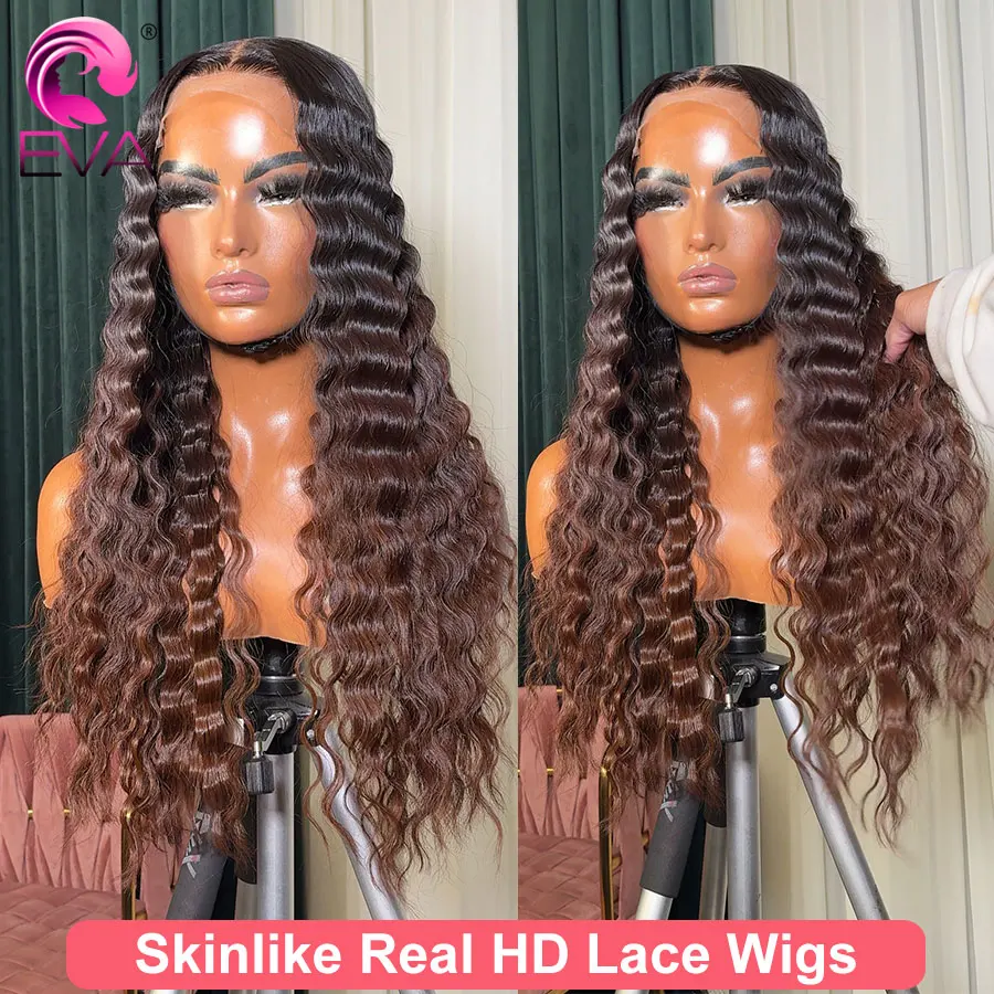 5x5 Brown Ombre HD Lace Closure Wigs Pre Plucked Bye Bye Knots Wigs Ultra Thin Swiss HD Lace Frontal Human Hair Wigs For Women