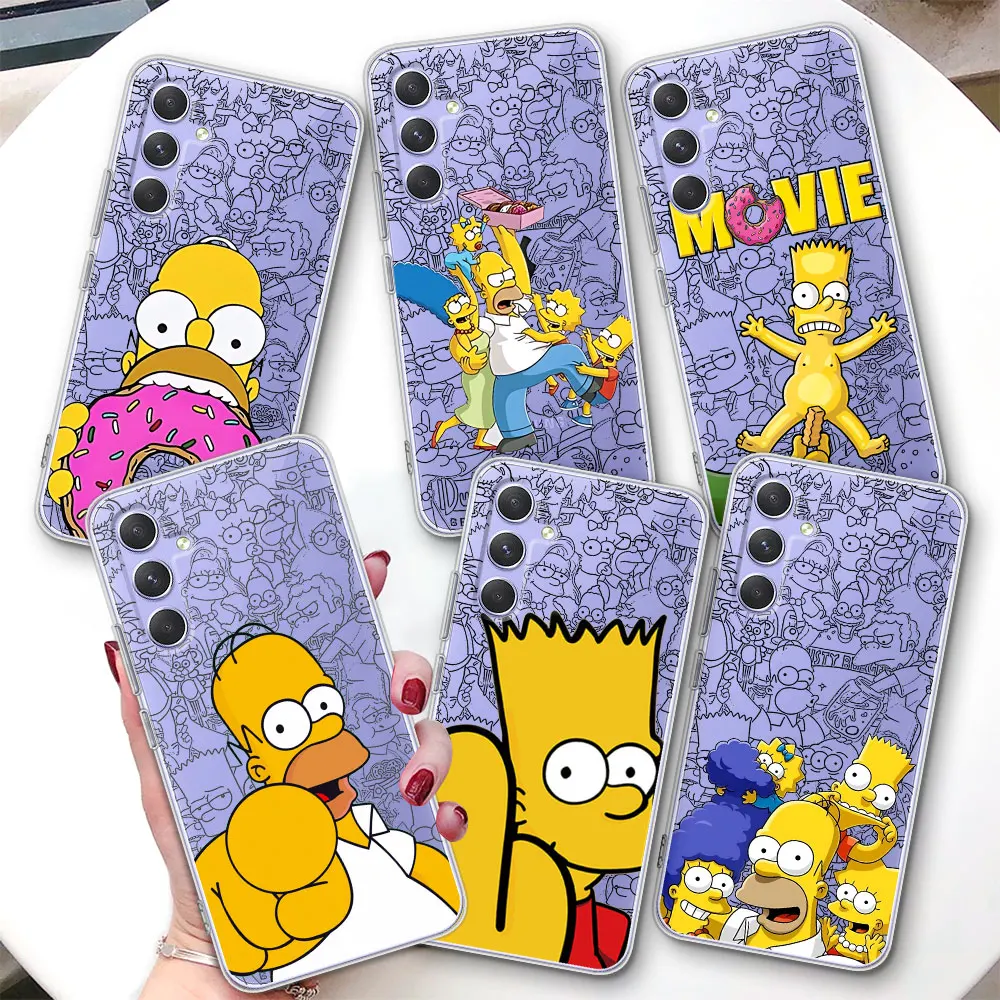 The Simpson Phone Case for Samsung Galaxy A71 A15 A24 A54 A55 A33 A35 A12 A13 A14 A22 A25 A31 A52 A21s Transparent TPU Cover