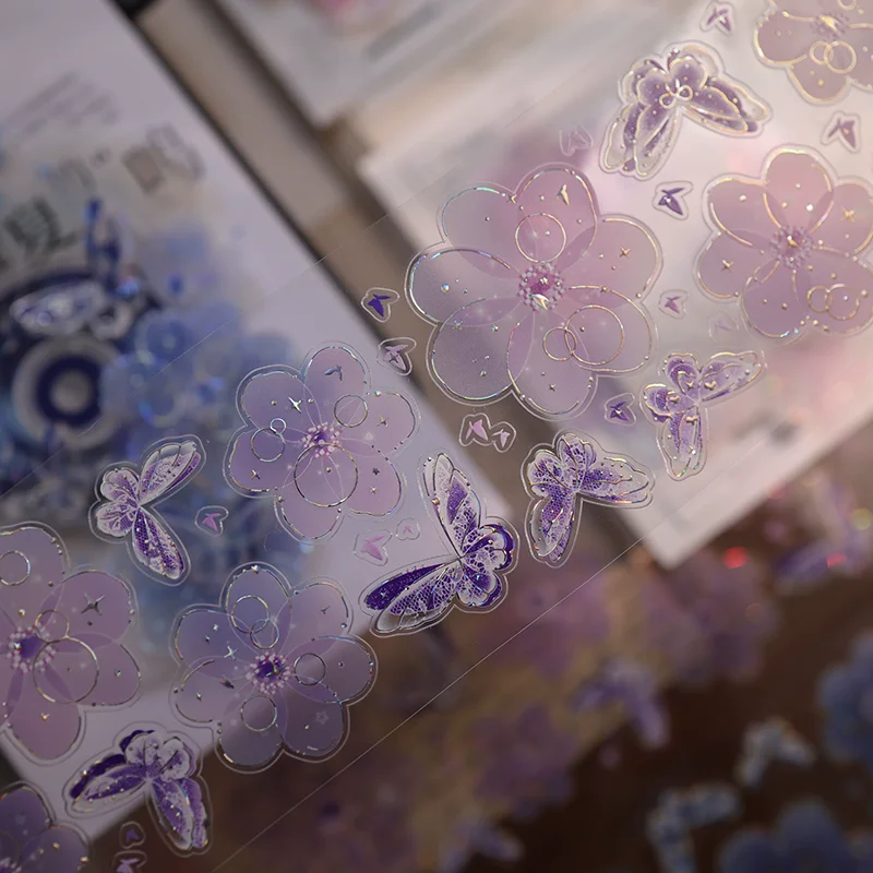 60mm*5m Vintage Butterfly Flower Landscape PET Tape Creative DIY Journal Material Collage Scrapbooking Stationery