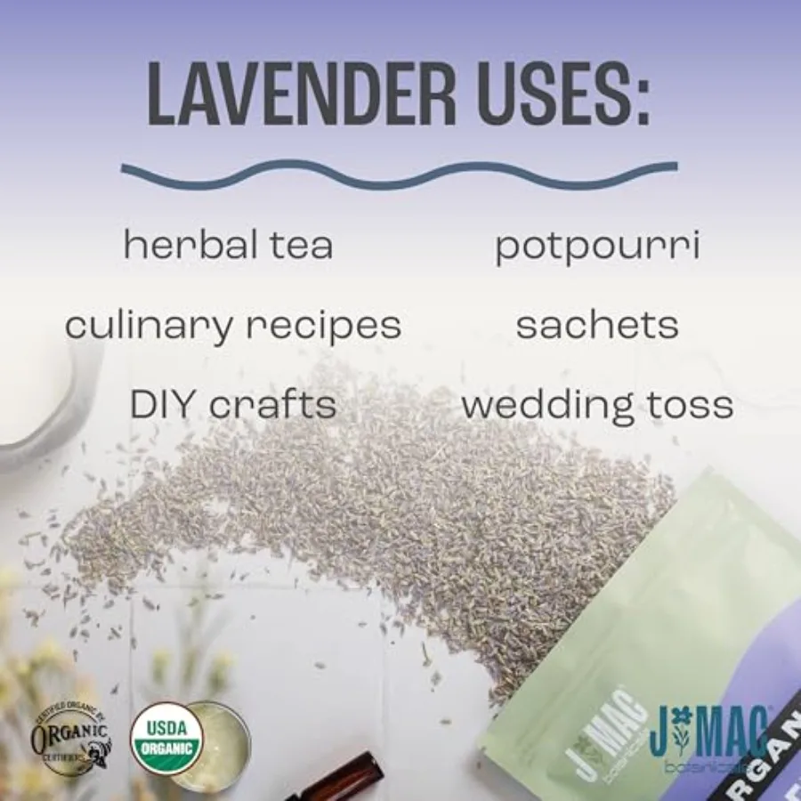 براعم اللافندر العضوية 32 أونصة 2 رطل حقيبة السائبة الزهور المجففة للعلاج بالروائح الاسترخاء الطبيعي لتقوم بها بنفسك العناية بالبشرة عشب عطر المنزل