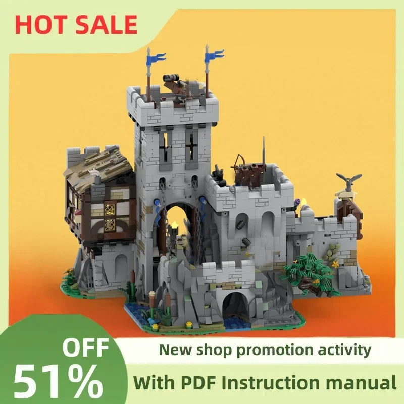 

New 2775Pcs Moc European Medieval Street View Black Falcon Keep Model Custom Puzzle Diy Creative Ideas Child Toy Birthday Gift