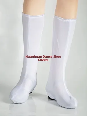 Sepatu Kostum Mongolia Elastis Tinggi, Merah Emas, Bermotif, untuk Pertunjukan Tari Tibet