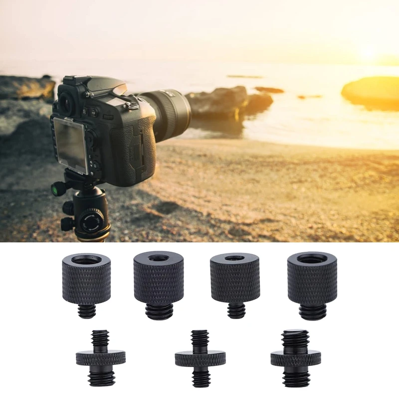 Aluminum Thread Adapter Screw Adapter Tripod Thread Adapter Mount Adapter Photography Spare Parts 3/8 Female to 1/4 Male