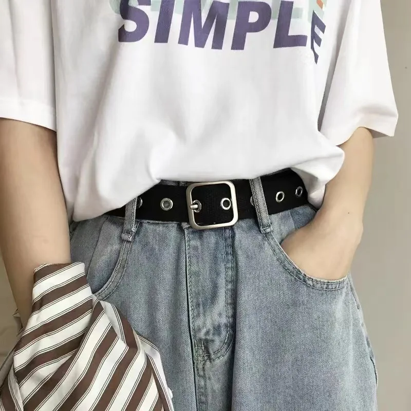 Belt Women's Ins Wind Belt Men's Versatile Decorative Canvas Jeans Cloth Women's Belt image 3