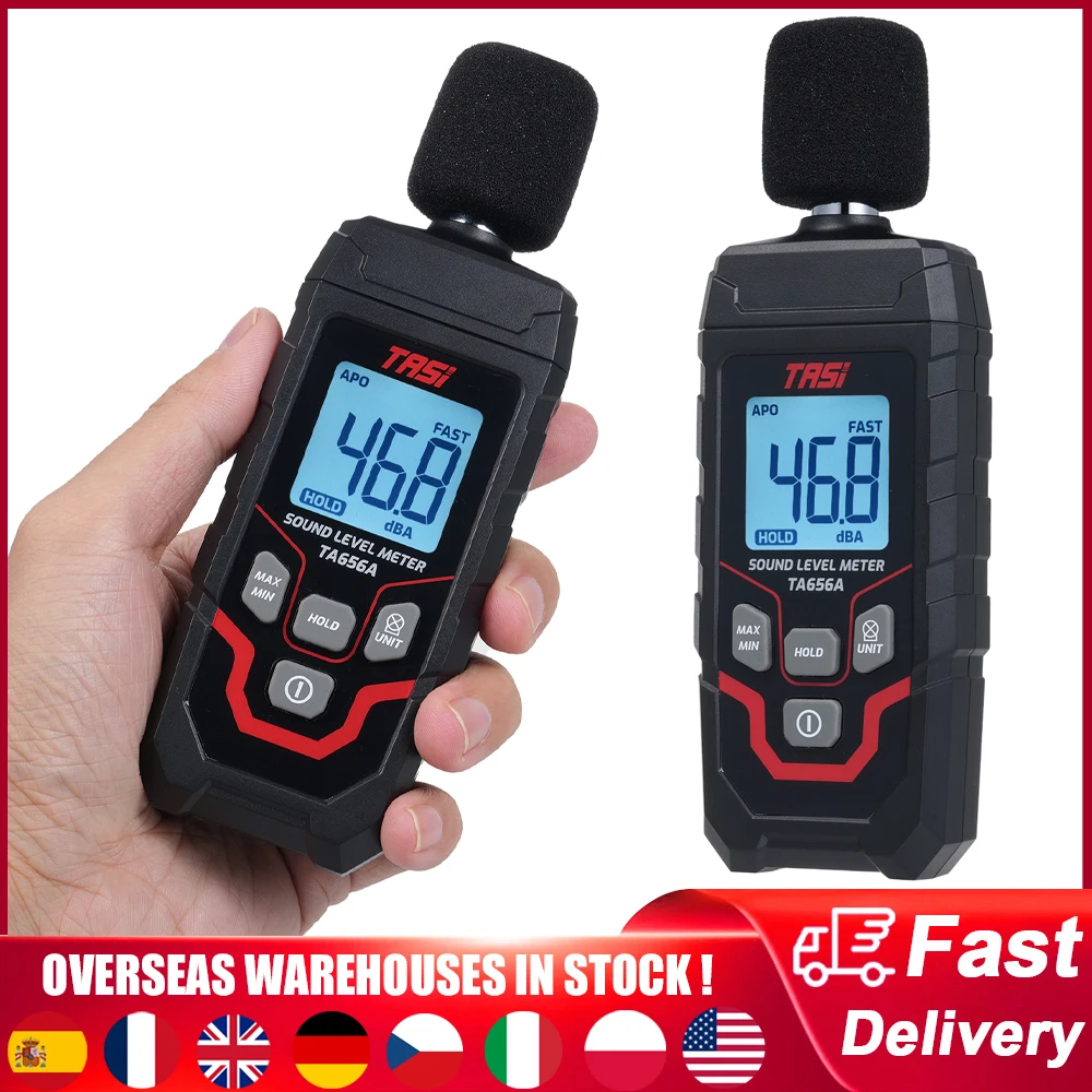 TASI TA656A Sound Level Meter 30~130dB Decibel Meter Sound Level Sound Detector Noise Meter 0.1dB High Precision Noise Detector