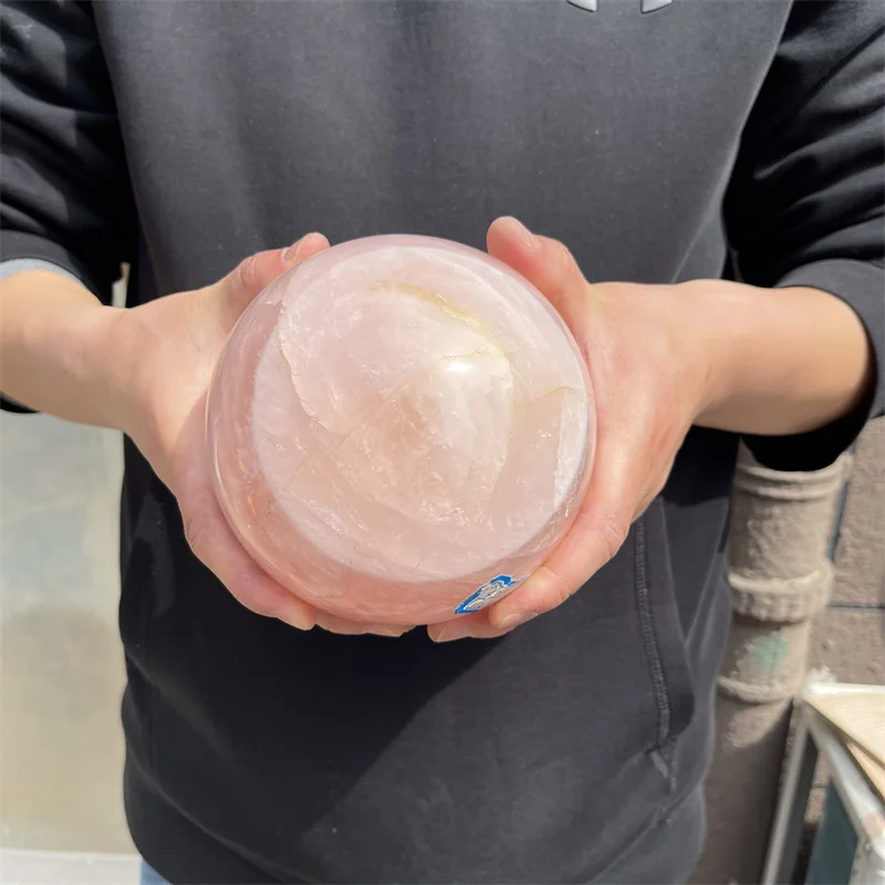 3.15kg Natural Decoration Powder Rose Crystal Ball Sphere Quartz Ball