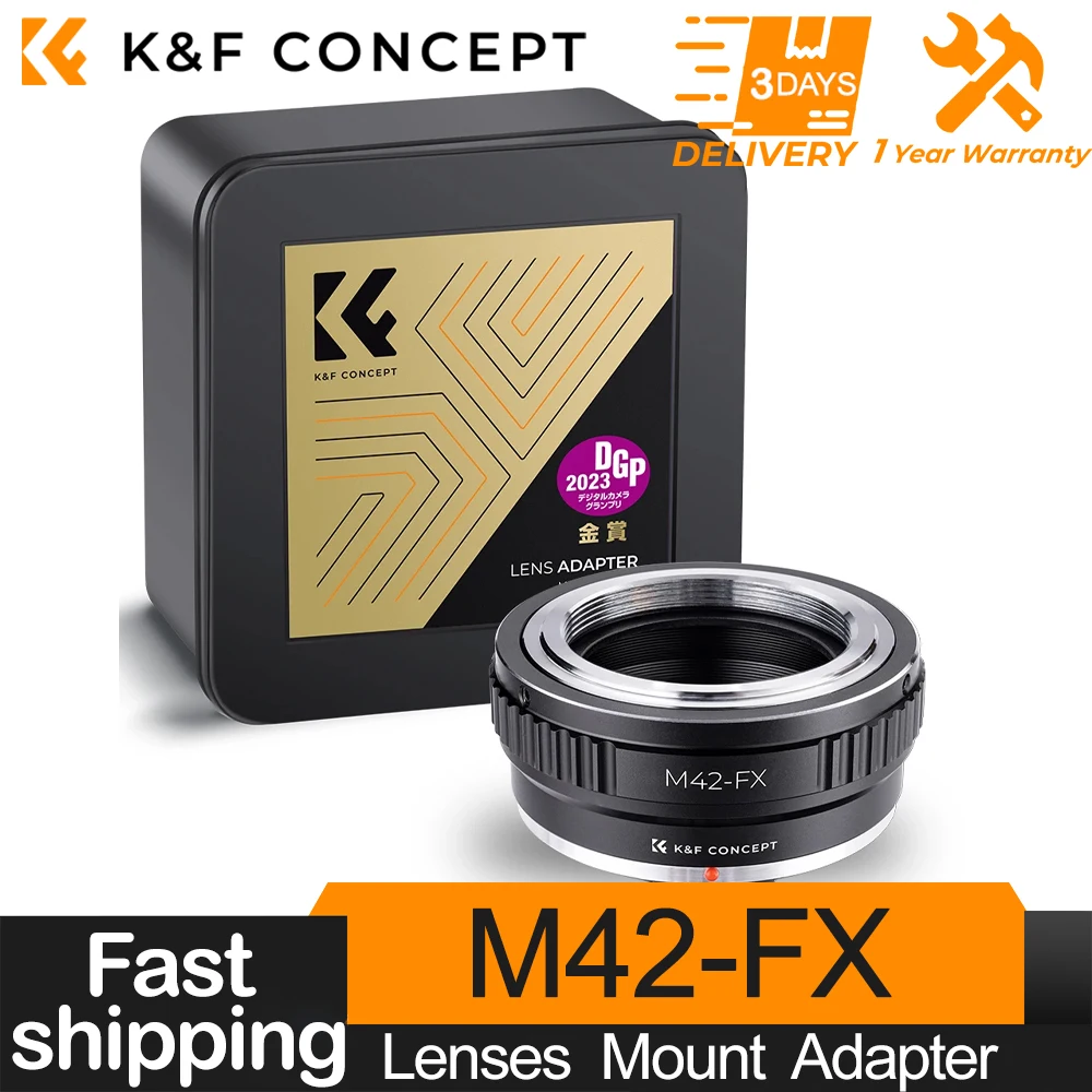 Anillo adaptador de lente K & F Concept M42-FX para lente M42 a cámara Fujifilm FX X Pro1 X-Pro2 X-A1 X-E1 X-E2 X-H1 X-T1 X-T20 X-S