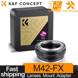 K&F CONCEPT M42-FX Lens Adapter Ring for M42 Lens to Fujifilm FX X Pro1 X-Pro2 X-A1 X-E1 X-E2 X-H1 X-T1 X-T20 X-S Mount Camera