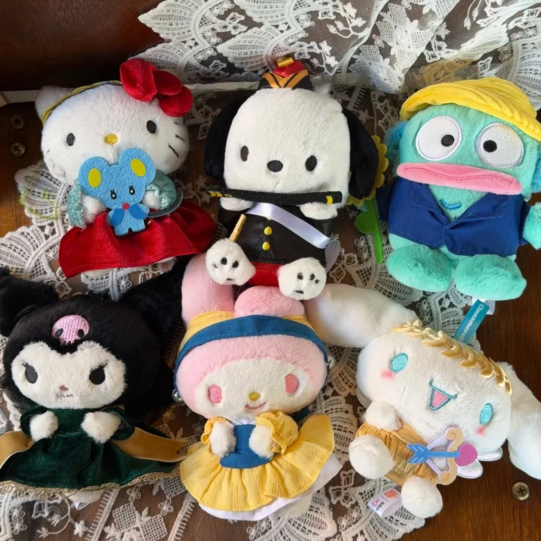 

New Hellokitty My Melody Girl With A Pearl Earring Themed Plush Blind Box Collectible Stuffed Doll Desktop Ornament Bag Pendant