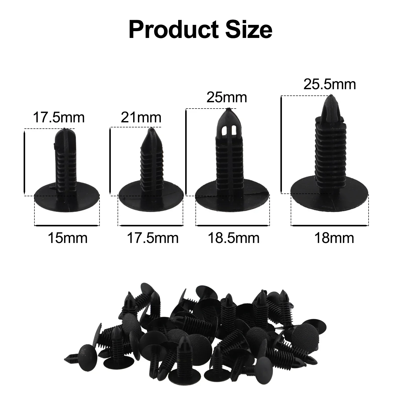 

Set Of 40 Car Trunk Roof Trim Panel Fastener Clip Rivets Universal Black Plastic Push Pins Suitable For 5mm 8mm Holes