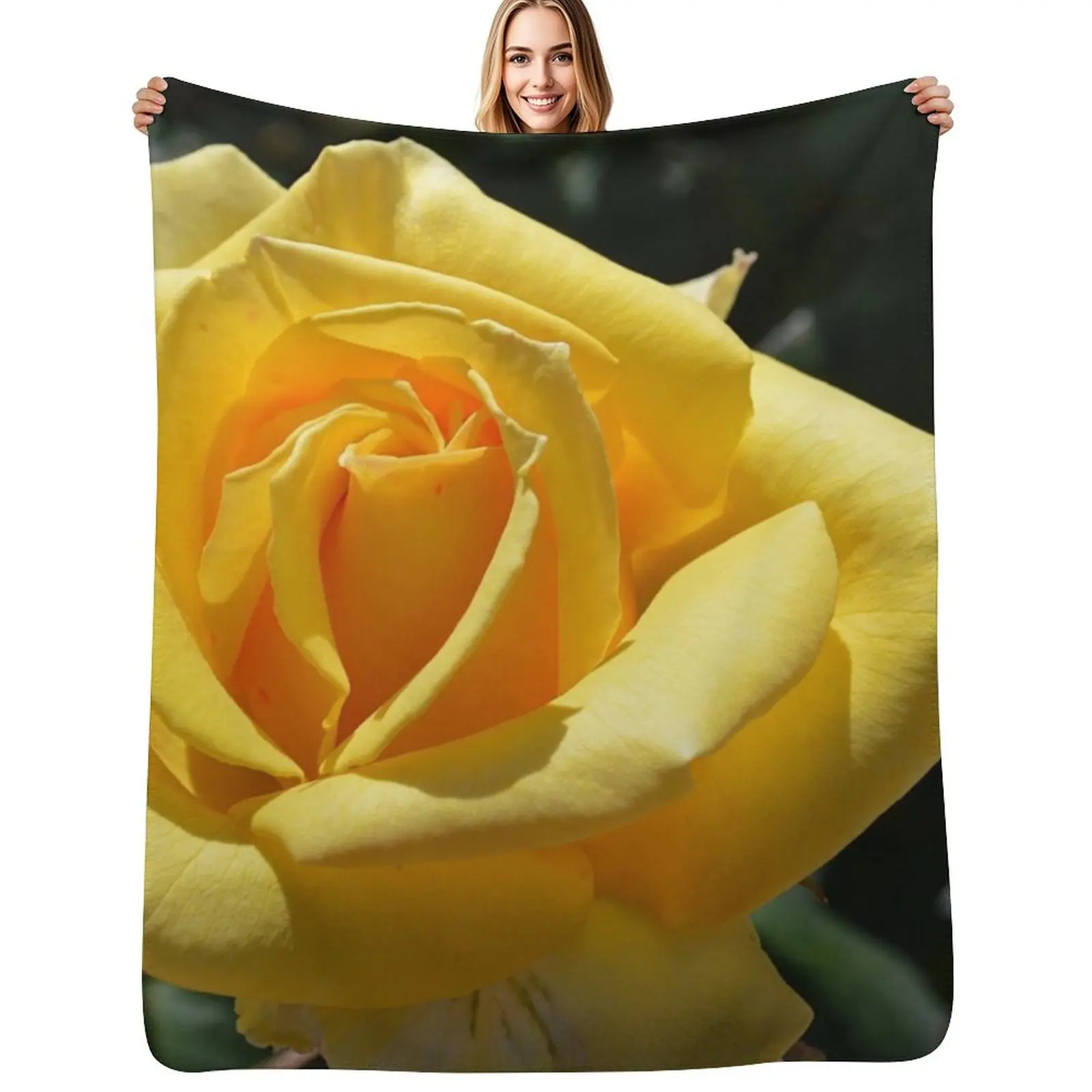 

Yellow Rose Throw Blanket Warm Comfortable Blanket Gift for Parents Friends