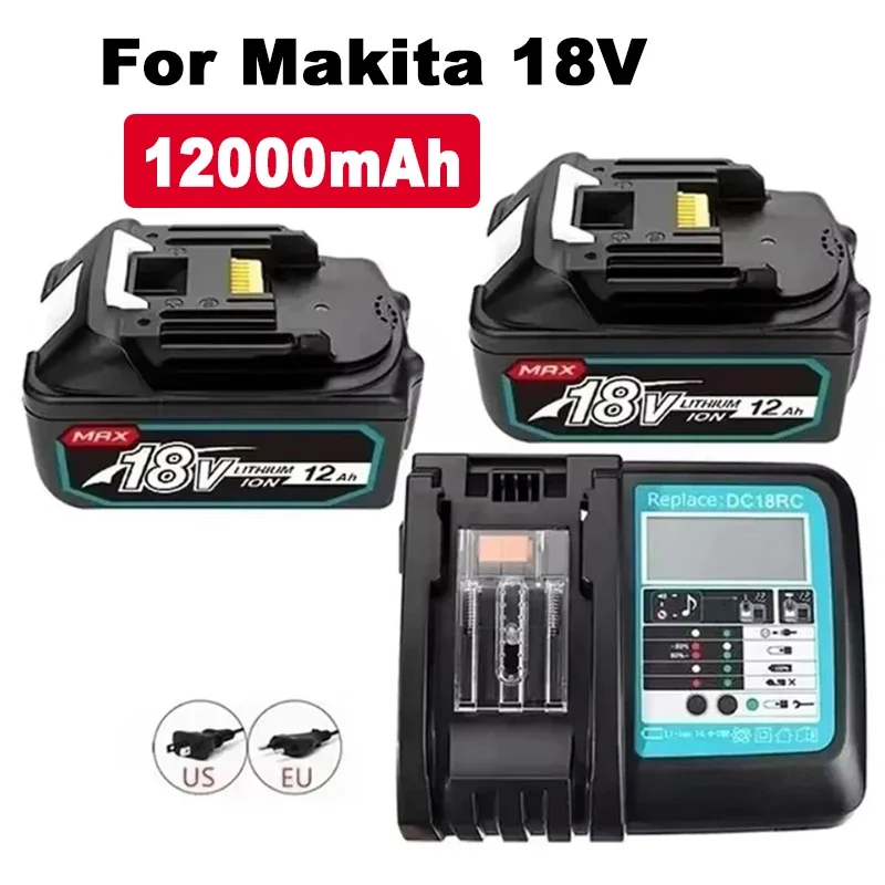 

Newest Version BL1860 18V 12000mAh Li ion Rechargeable Battery for Makita Battery 18 V BL1830 BL1840 BL1850 BL1860B BL1860