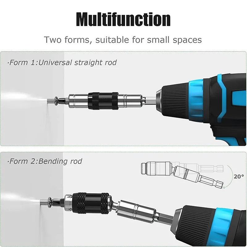 Multi-angle Hexagonal Shank Adapter Screwdriver Turning Quick Release Drill Driver Quick Conversion Universal Extension Rod