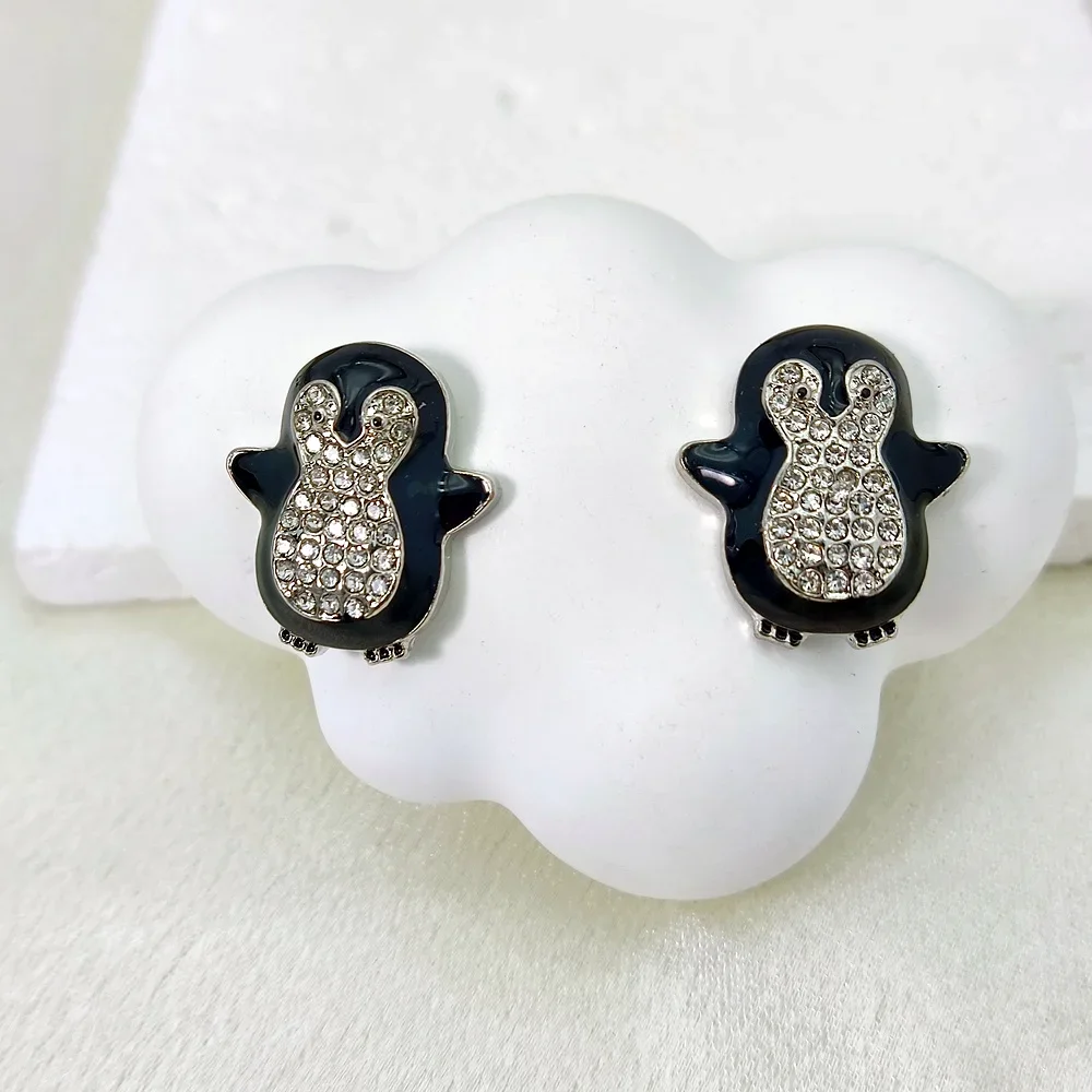 Fashion 1 Pair Creative Cute Penguin Stud Earrings,Exquisite Festival Birthday Party Jewelry,Commemorative Gifts Anniversary Par