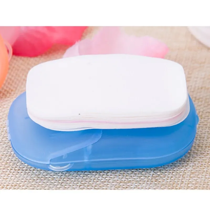 20Pcs Disposable Boxed Soap Paper Portable Hand Washing Box Scented Slice Sheets Mini Soap Paper outdoor Portable Soap Dishes