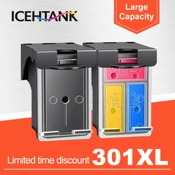 ICEHTANK-Cartouche d'encre 301XL, pour tous les jours, compatible avec HP 301, pour Gardens 301, Deskjet 3050, 3054, 3060, 3510, 3512, Envy 4500, 4502