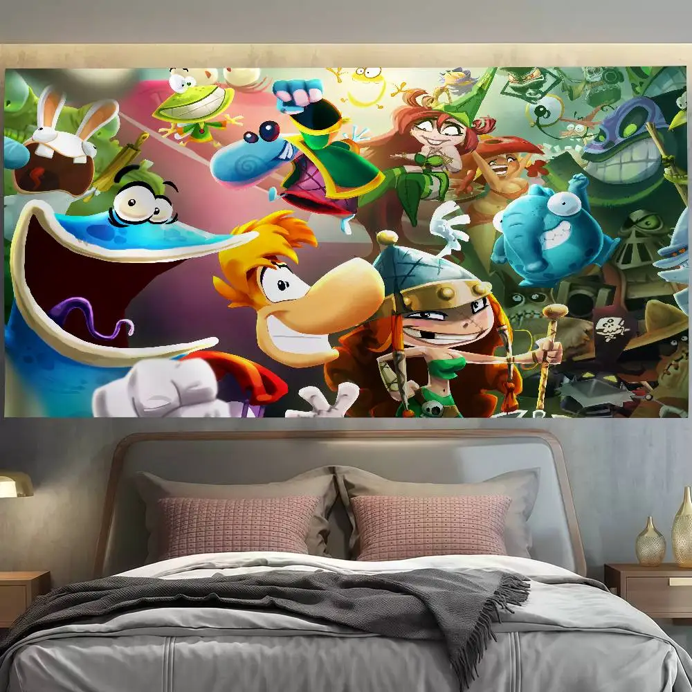 لعبة R-Rayman L-Legends العلم الديكور في الهواء الطلق نزهة حفلة المنزل التخييم حفلة فنية معلقة راية