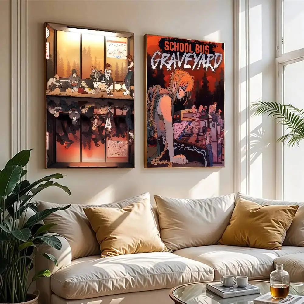 1PC A SBG School Bus Graveyard Maverick   DIY Sticky Poster Fancy Wall Sticker for Living Room Bar Decoration Wall Decor