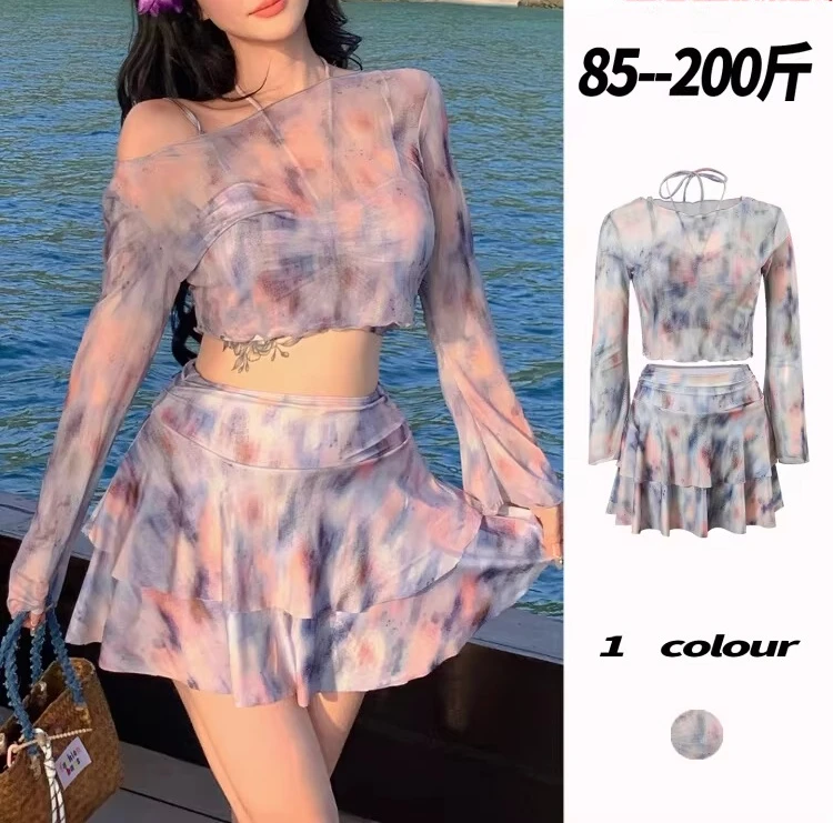 2026 New Plus Size 6XL Swimsuit Women's Skirt Sle Sweet Cute Student Girl Holiday Hot Spring Swimming Costume