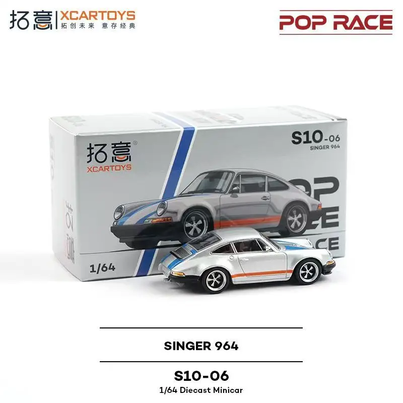 Tuoyi POPRACE 1/64 Alloy Car Model SINGER 964 Targa Metallic Silver - Image 2