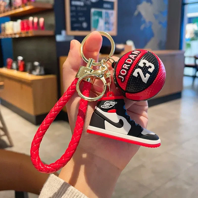 New creative basketball shoes star model key chain exquisite pendant couple bag car key chain pendant gift